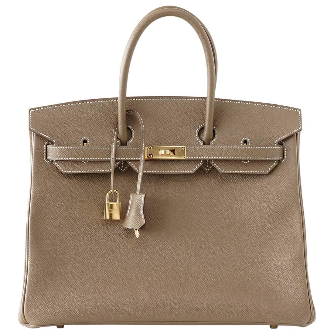 Hermes Birkin 35 Feu Epsom Palladium Hardware #Q - Vendome Monte Carlo