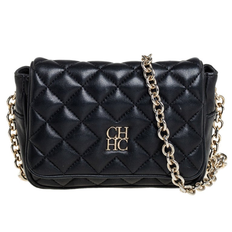 Carolina Herrera Quilted Leather Chain Crossbody Bag at 1stDibs