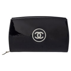 Chanel Black Patent Leather Trousse Maquil Wallet