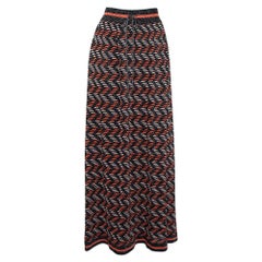 M Missoni Multicolor Geometric Pattern Lurex Knit Maxi Skirt L