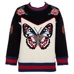 Gucci Multicolor Bonded Cotton Butterfly Embroidered Jumper L