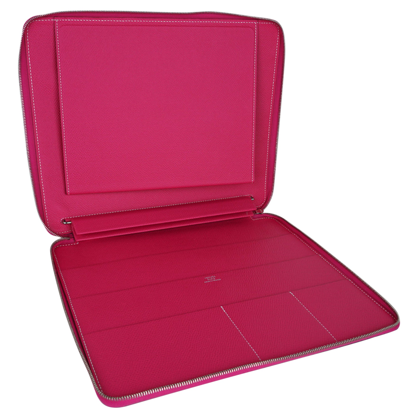 Hermes e-Zip iPad Notebook Cover Rose Tyrien Epsom New For Sale
