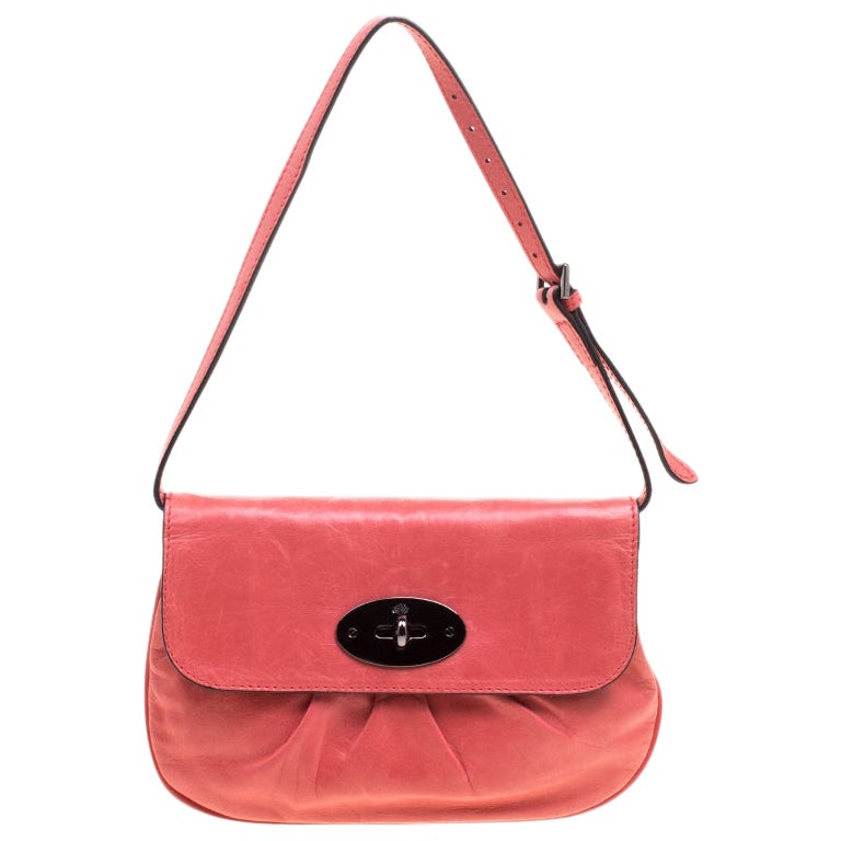 Mulberry Pink Pleated Leather Joelle Pochette For Sale at 1stDibs