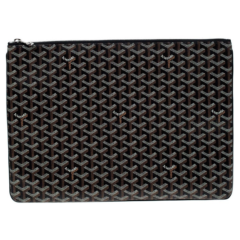 Goyard Black Goyardine Coated Canvas Senat GM Clutch