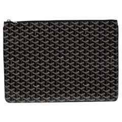 Goyard Black Goyardine Coated Canvas Senat GM Clutch