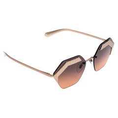 Bvlgari Bronze/Black Gradient 6103 Serpenteyes Geometric Sunglasses