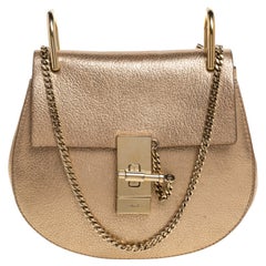 Chloé Metallic Gold Leather Small Drew Shoulder Bag