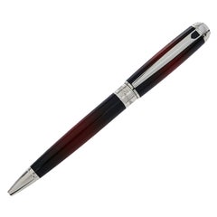 S.T Dupont Line D Atelier Collection Red Lacquer Palladium Finish Ballpoint Pen