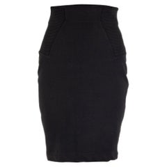 Alaia black rayon Stretch Knit Mini Skirt L