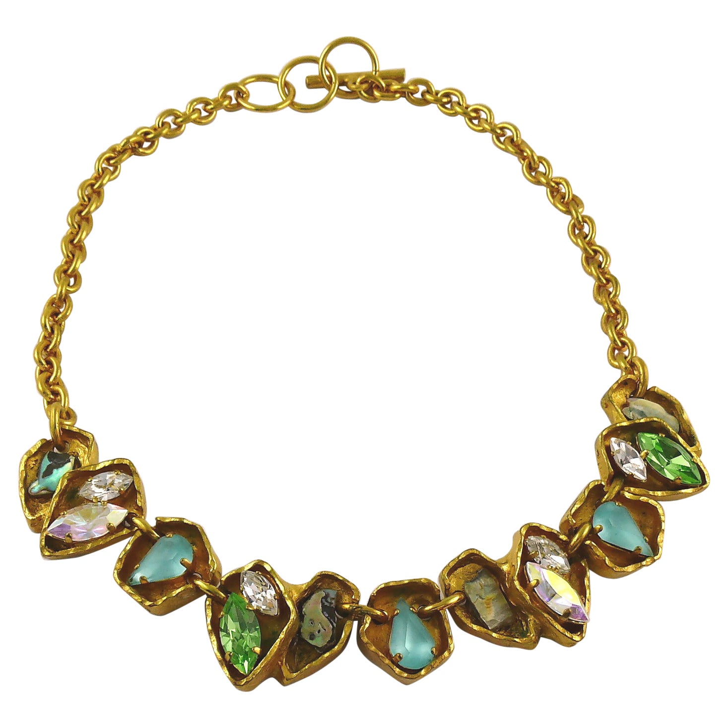 Christian Lacroix Vintage Jewelled Gold Toned Necklace