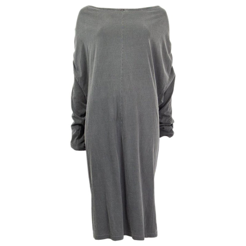 BALENCIAGA grey cotton jersey TIE BACK Dress S