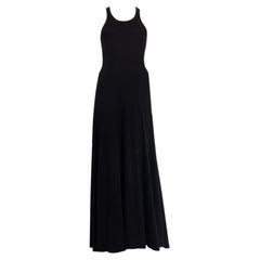 RALPH LAUREN black cotton Sleeveless MAXI KNIT Dress S