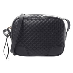 Gucci Black Microguccissima Mini Bree Messenger Bag 