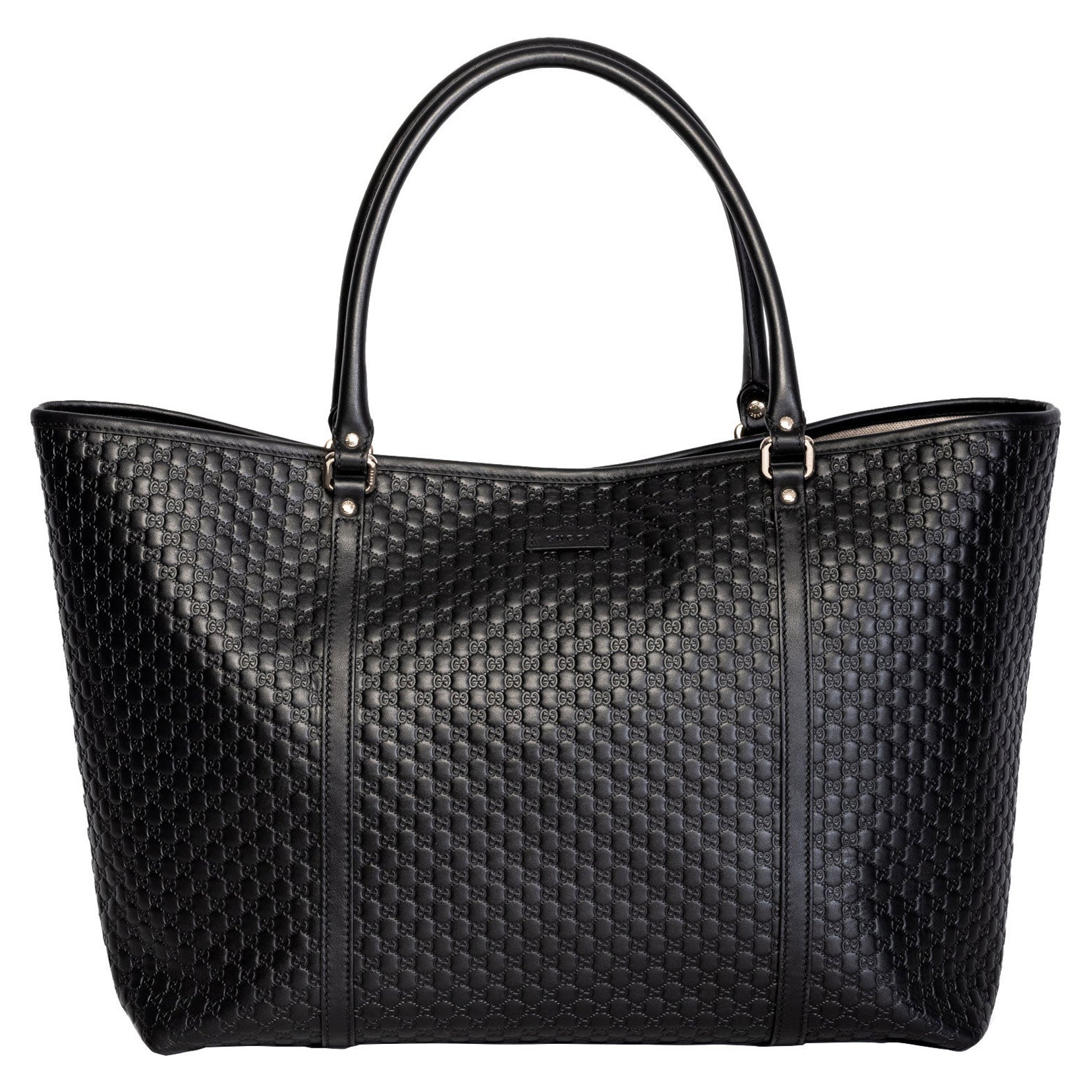 Gucci Black Leather Micro Guccissima Large Joy Tote Bag