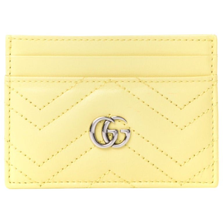Gucci Marmont Card Wallet Yellow Calfskin 254962