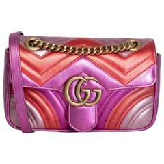 Gucci Fuschia Metallic GG Marmont Bag