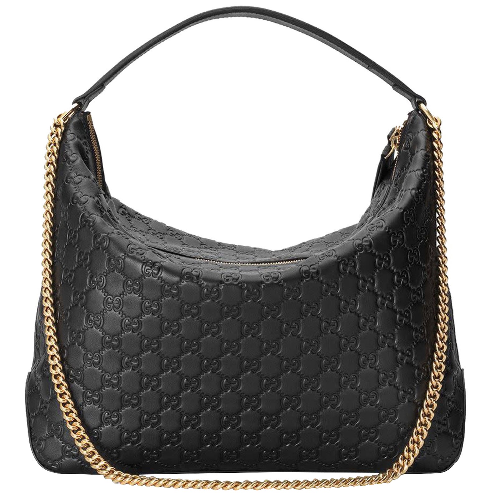 Gucci Guccissima Signature Large Linea Hobo Bag Black