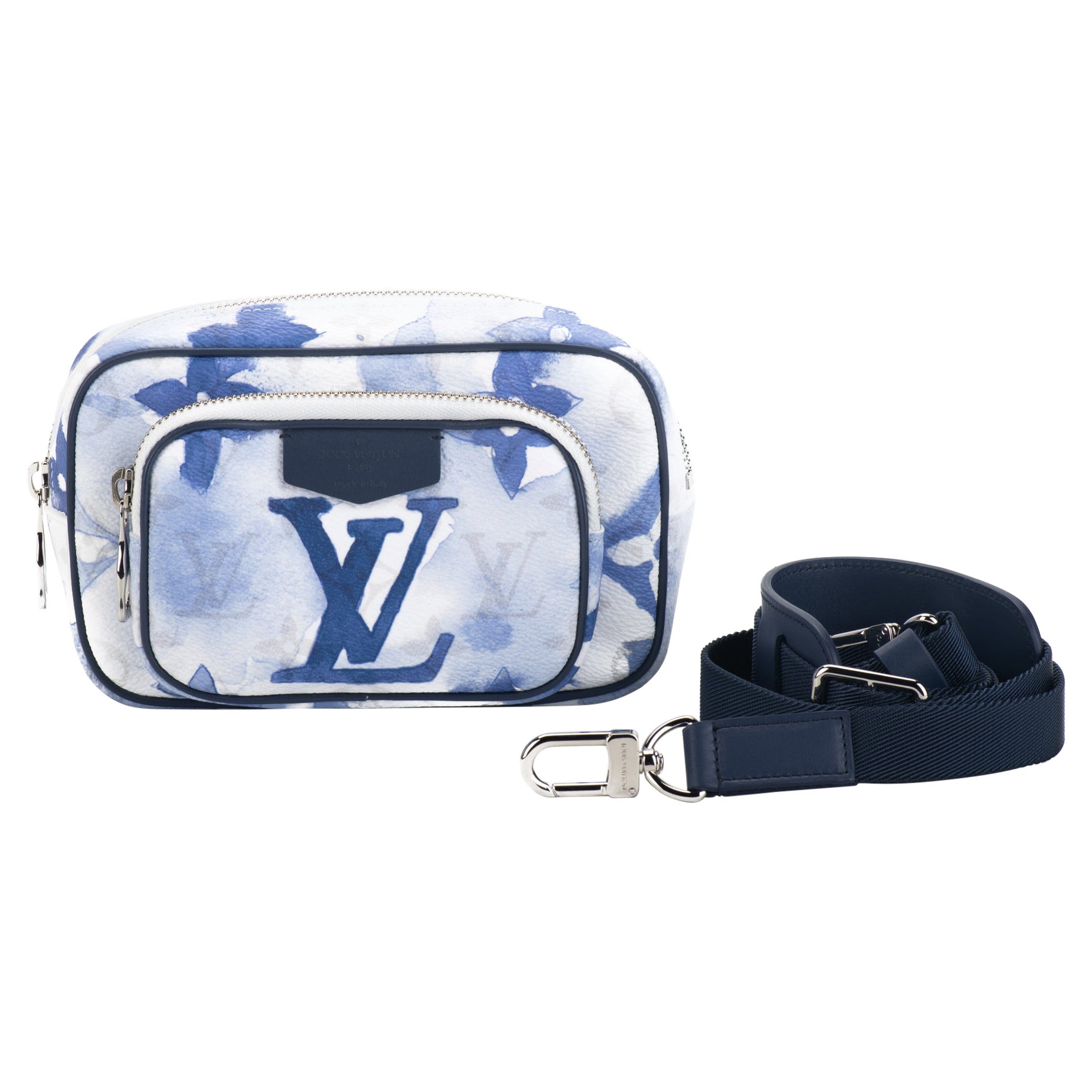 New Louis Vuitton Unisex Watercolor Blue Messenger Bag with Box