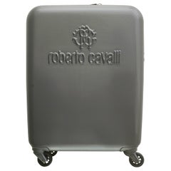 Nuovo ROBERTO CAVALLI SUITCASE IN PLATINO (GRIGIO ARGENTO SCURO)