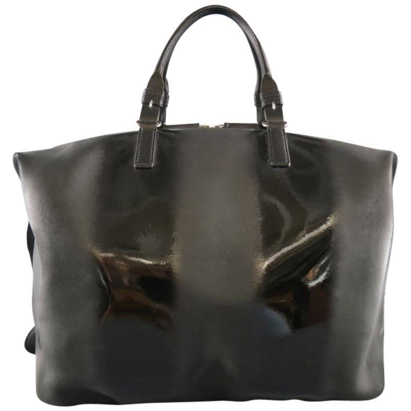 DSQUARED2 Black Spray Paint Tag Effect Leather Weekender Carry-On