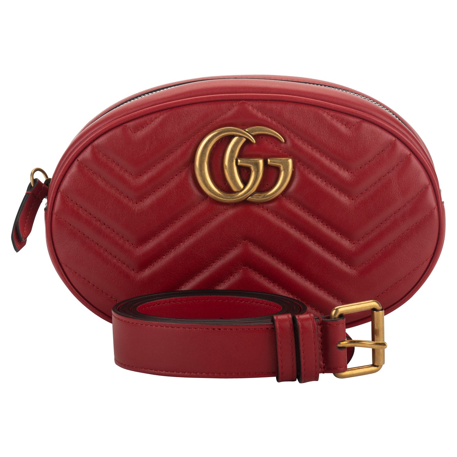 New Gucci Large Red Fanny Pack With Logo
