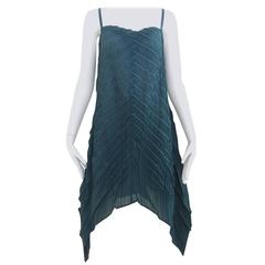 90s ISSEY MIYAKE green pleat dress