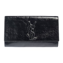 Yves Saint Laurent Black Patent Leather Belle De Jour Flap Clutch