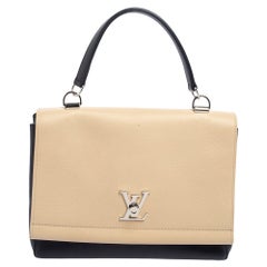 Louis Vuitton - Sac Lockme II en cuir noir/beige