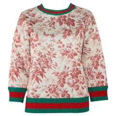 Gucci - Felpa in neoprene con stampa floreale e bordi a contrasto - S