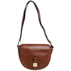 Used Mulberry Brown Leather Flap Shoulder Bag