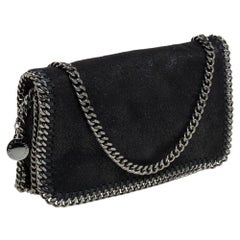 Stella McCartney Black Faux Leather Falabella Flap Crossbody Bag