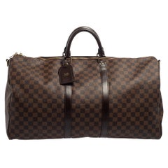 Used Louis Vuitton Damier Ebene Canvas Keepall Bandouliere 55 bag