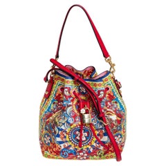 Dolce & Gabbana Multicolor Leather Majolica Bucket Bag