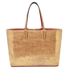 Christian Louboutin Gold Metallic Cork and Rubber Cabata Tote