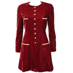 Chanel red velvet Napoleon style riding jacket, c. 1993 7