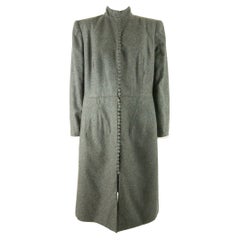 Vintage 1990’s Christian Dior Haute Couture Charcoal Grey Woollen Coat