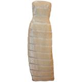 Trägerloses Kleid aus Seide und Chiffon mit elfenbeinfarbenem Schliff von Michael Casey - 10