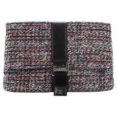 Chanel Grip Clutch Quilted Tweed