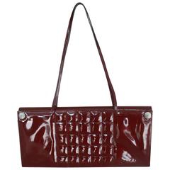 Chanel Burgundy Patent Shoulder Bag w/ Middle Quilting Design - SHW