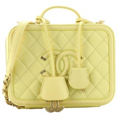 Chanel Filigree Vanity Case Quilted Caviar Medium