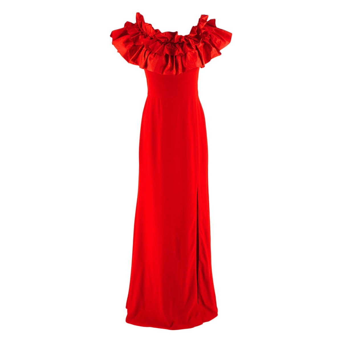 Alexander McQueen Off-shoulder Ruffle Detail Gown - US Size 4 For Sale