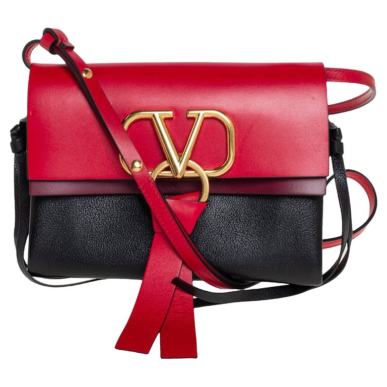 Valentino Tri Color Leather V-Ring Flap Crossbody Bag at 1stDibs | valentino  black and red bag, valentino v ring crossbody bag
