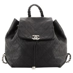 Chanel Braided With Style Drawstring Backpack Quilted Caviar Medium