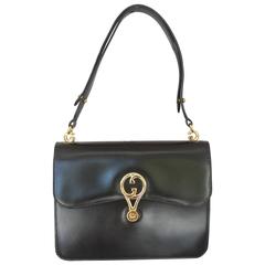 GUCCI 1950 Black Leather Handbag