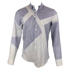 ALEXANDER MCQUEEN Size M Blue & White Cotton Checkered Button Up Shirt
