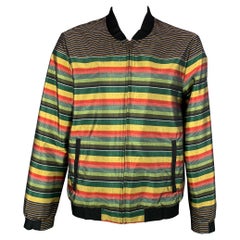 SCOTCH AND SODA Size XL Multi-Color Stripe Cotton / Polyester Bomber Jacket