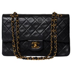 Chanel Classic Double Flap Bag Medium Black Lambskin Full-Set