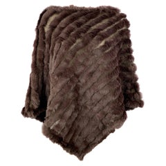 BCBG Max Azria One Size Brown Knitted Wool / Acrylic Poncho