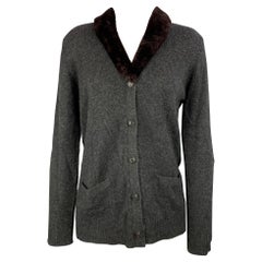 TSE Size S Charcoal Knitted Cashmere Buttoned Cardigan