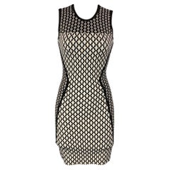 RONNY KOBO Size S Black & White Knitted Viscose Blend Sleeveless Dress